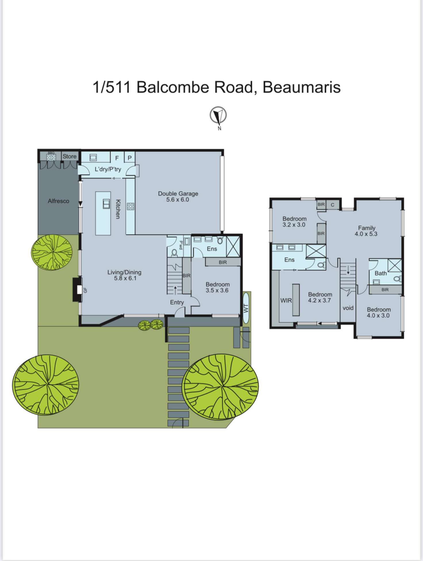 Floorplan of Homely townhouse listing, 1/511A Balcombe Road, Beaumaris VIC 3193
