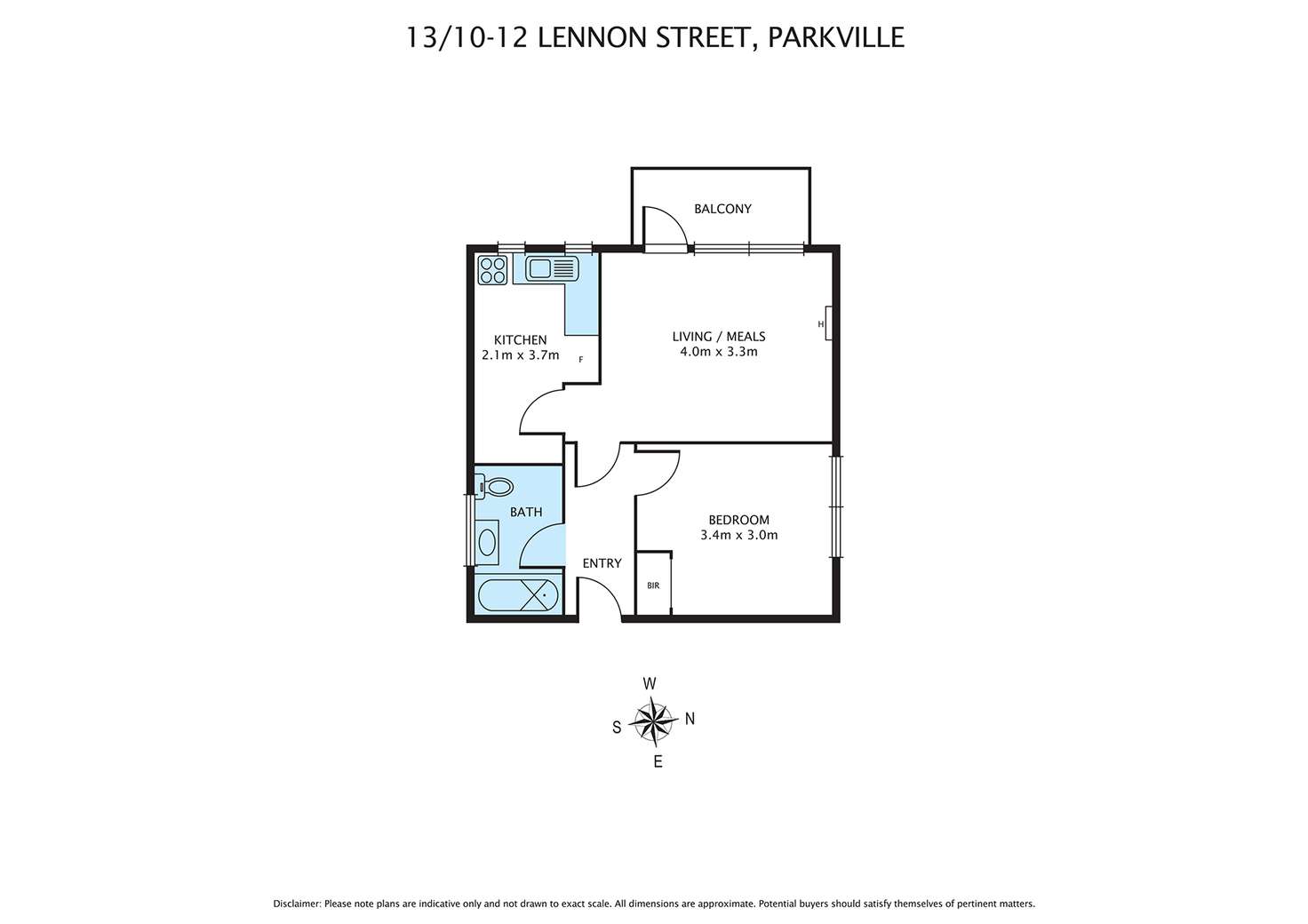 Floorplan of Homely apartment listing, 13/10-12 Lennon Street, Parkville VIC 3052