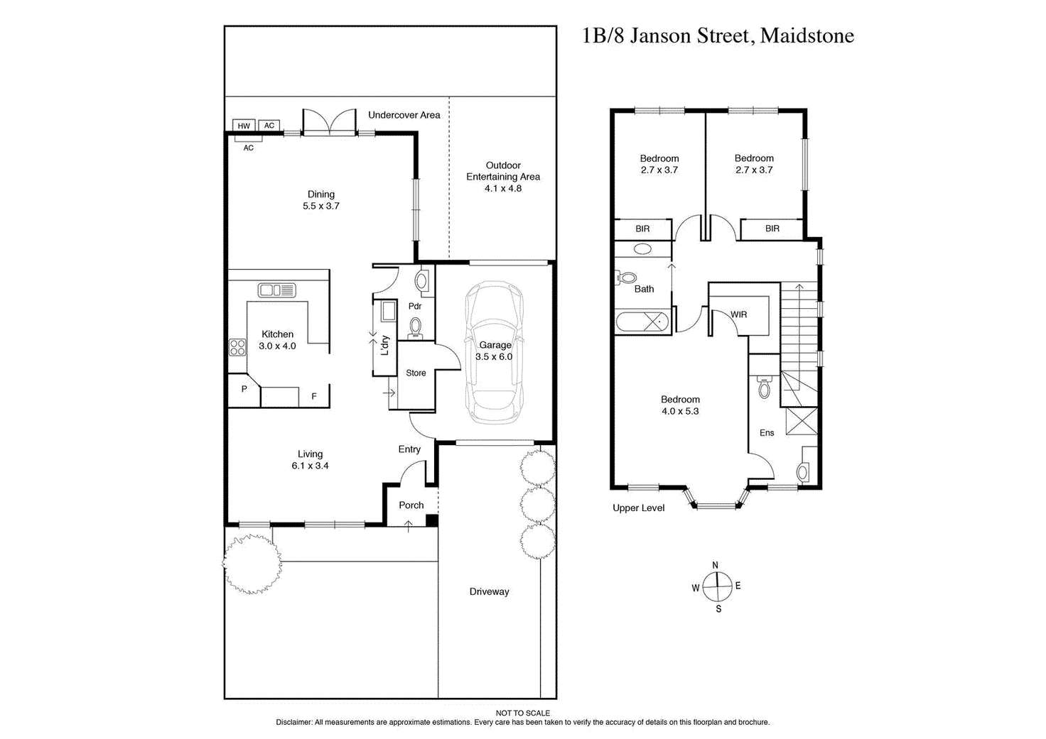 Floorplan of Homely townhouse listing, 1B/8 Janson Street, Maidstone VIC 3012