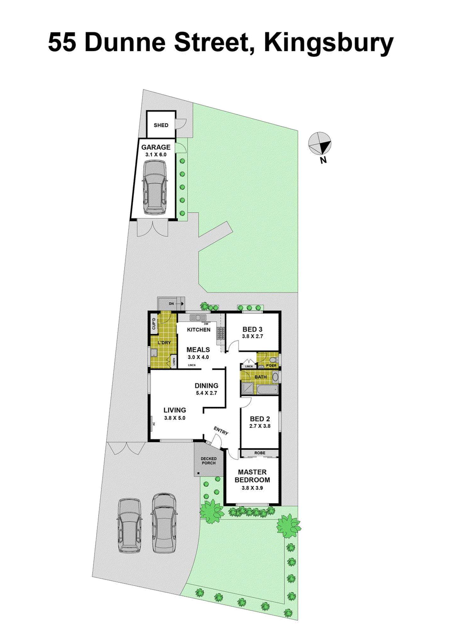 Floorplan of Homely house listing, 55 Dunne Street, Kingsbury VIC 3083