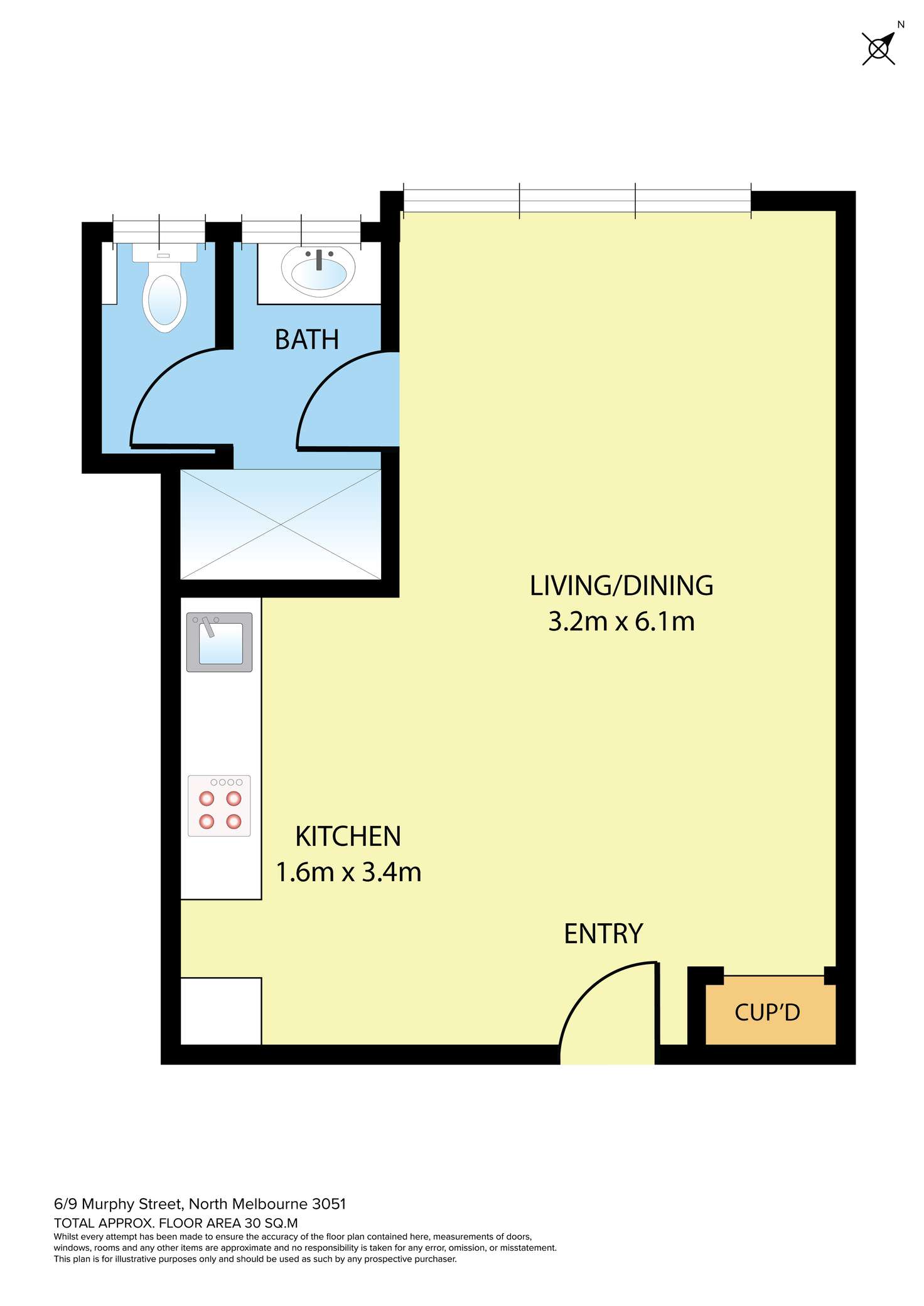Floorplan of Homely apartment listing, 6/9 Murphy Street, North Melbourne VIC 3051
