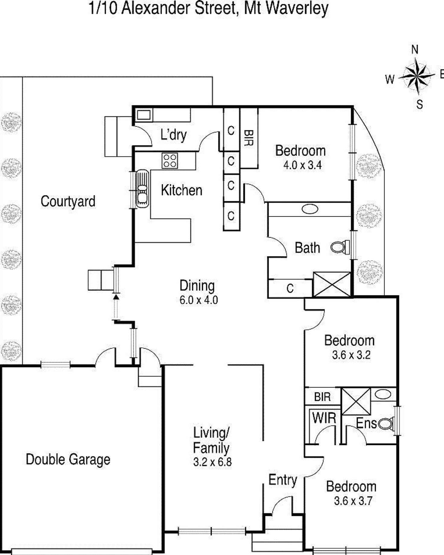 Floorplan of Homely unit listing, 1/10 Alexander Street, Mount Waverley VIC 3149