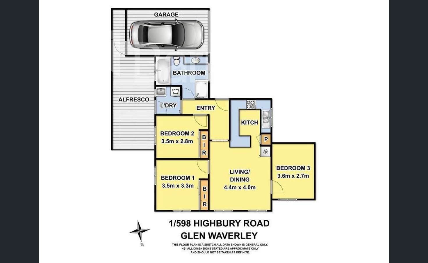 Floorplan of Homely unit listing, 1/598 Highbury Road, Glen Waverley VIC 3150