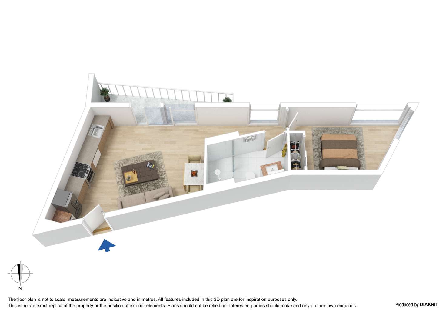 Floorplan of Homely apartment listing, 807W/42-48 Balston Street, Southbank VIC 3006