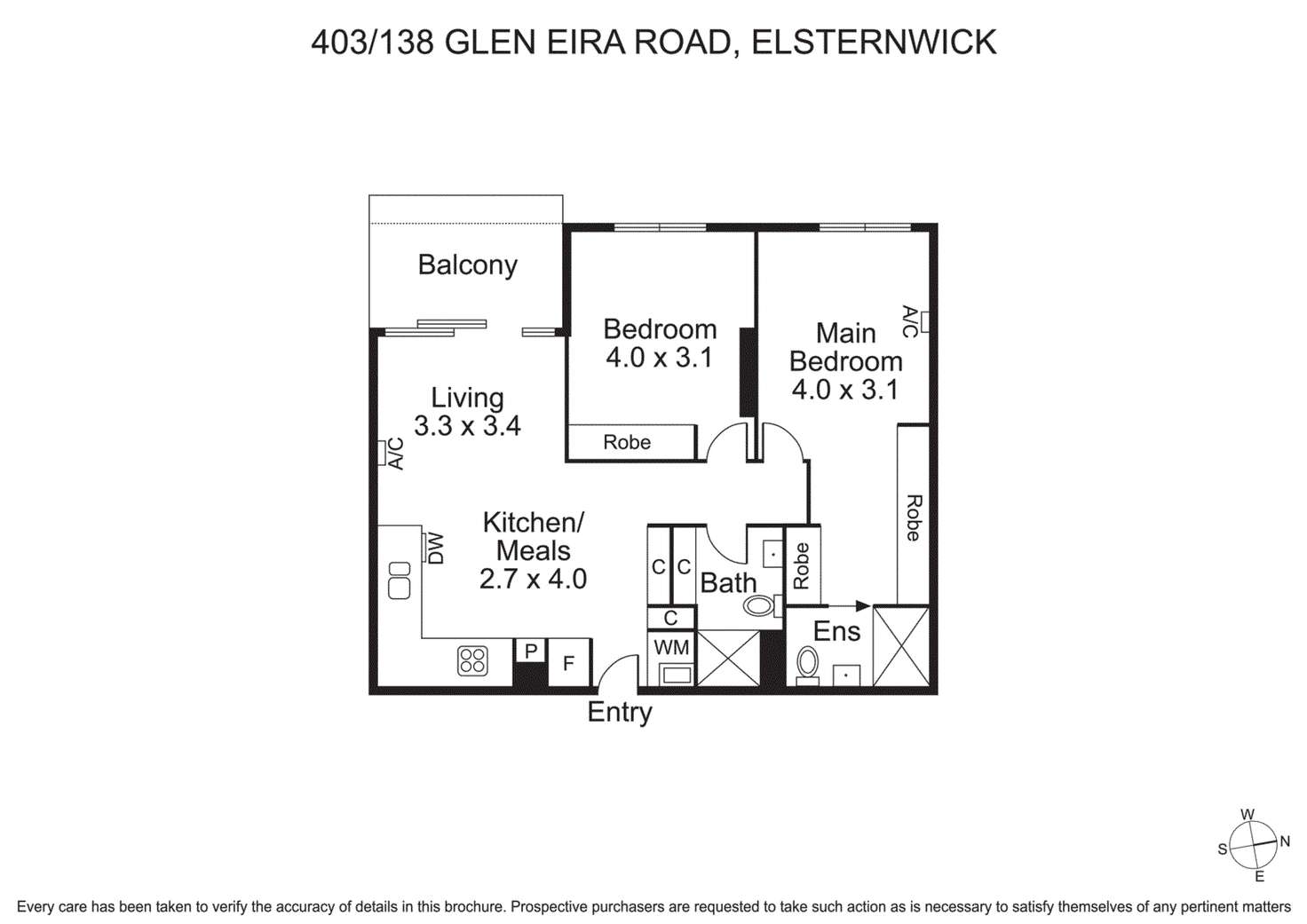 Floorplan of Homely apartment listing, 403/138 Glen Eira Road, Elsternwick VIC 3185