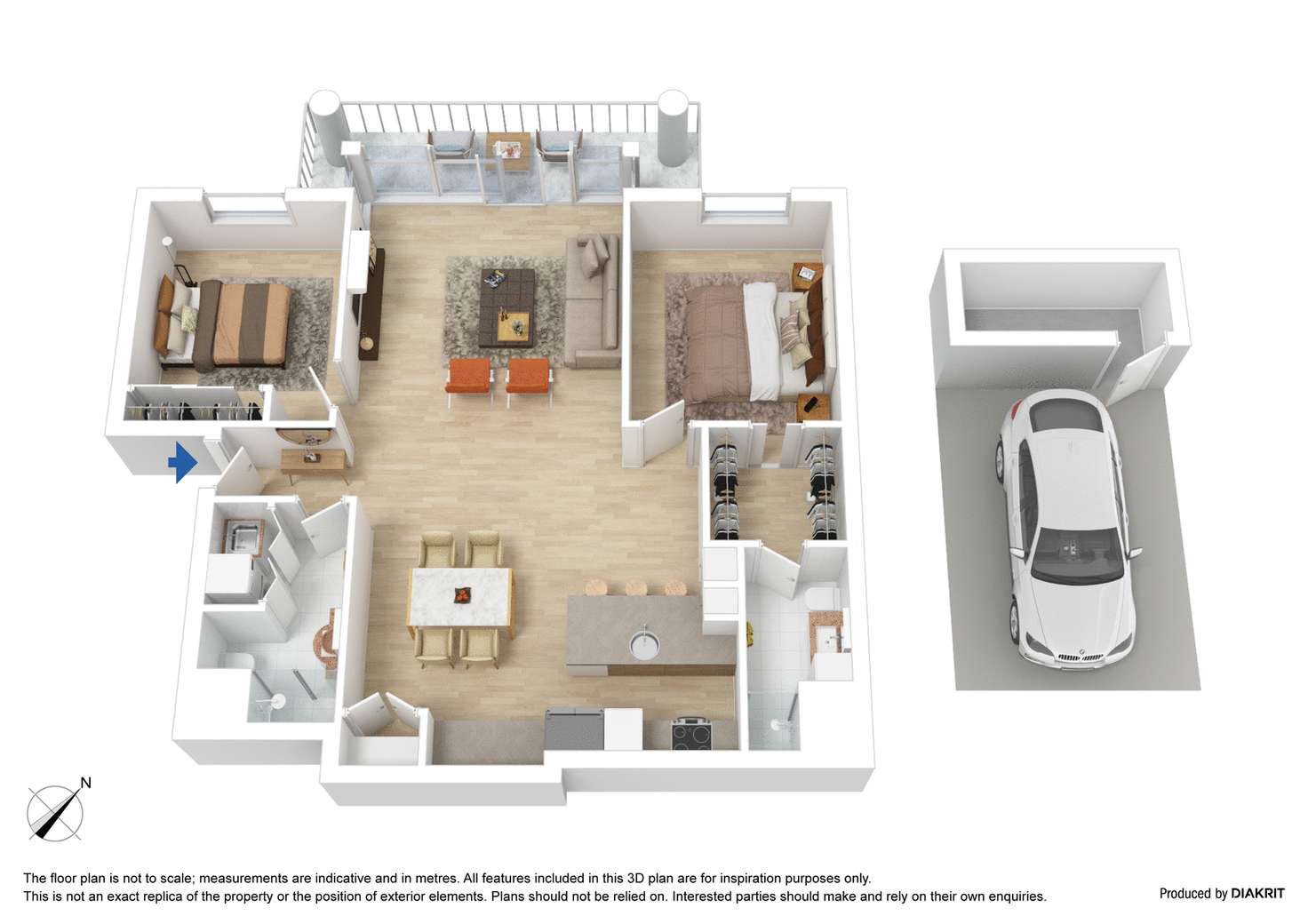 Floorplan of Homely apartment listing, 155/83 Whiteman Street, Southbank VIC 3006