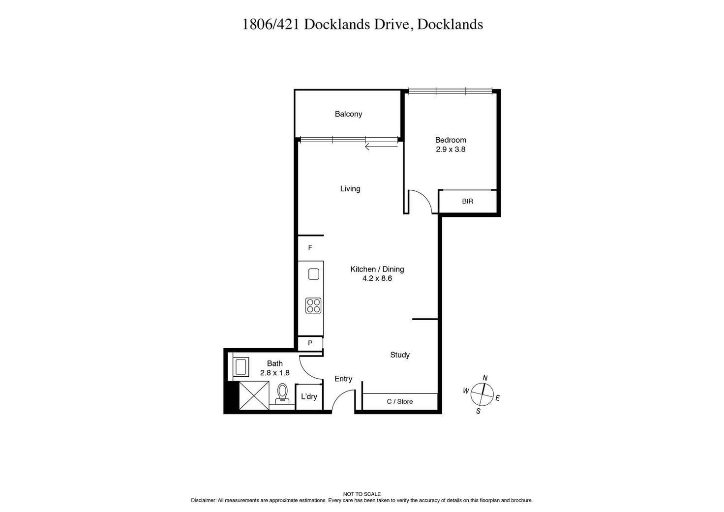 Floorplan of Homely apartment listing, 1806/421 Docklands Drive, Docklands VIC 3008