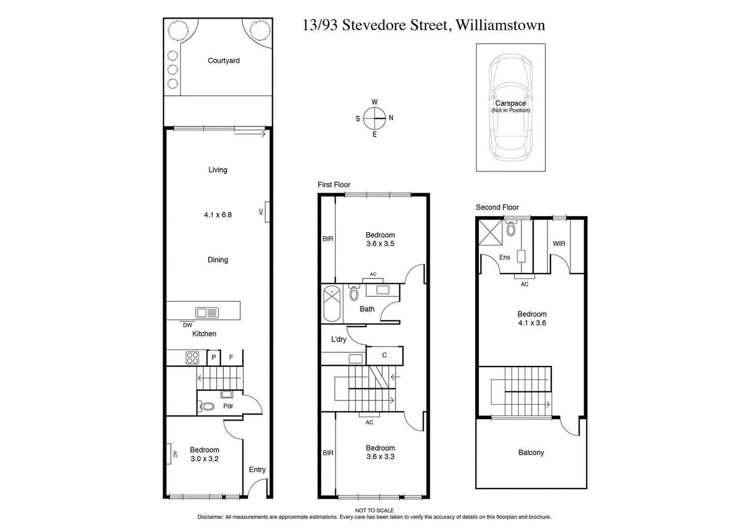 Floorplan of Homely townhouse listing, 13/93 Stevedore Street, Williamstown VIC 3016