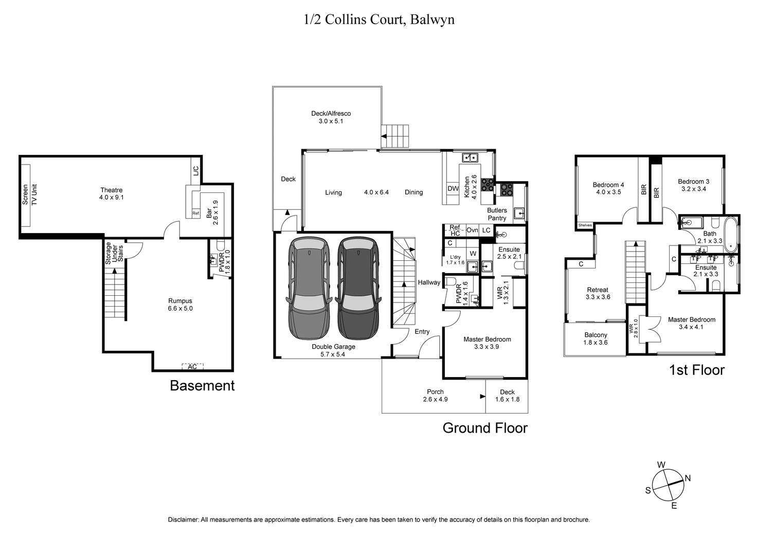 Floorplan of Homely townhouse listing, 1/2 Collins Court, Balwyn VIC 3103
