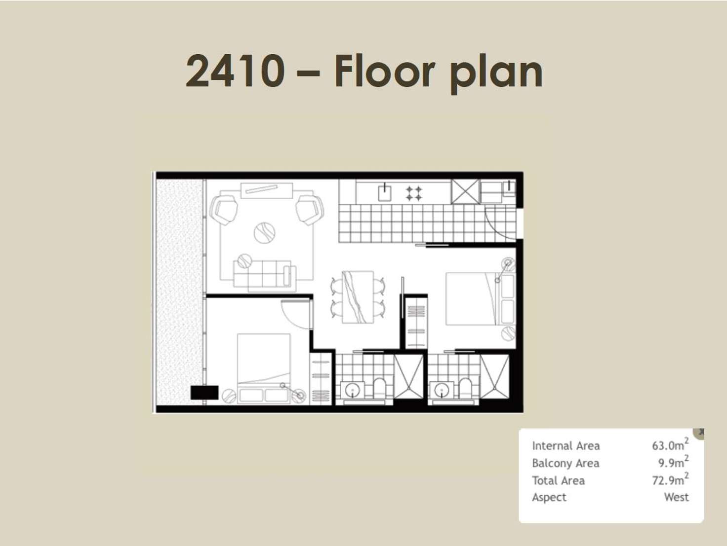 Floorplan of Homely apartment listing, 2610/350 William Street, Melbourne VIC 3000