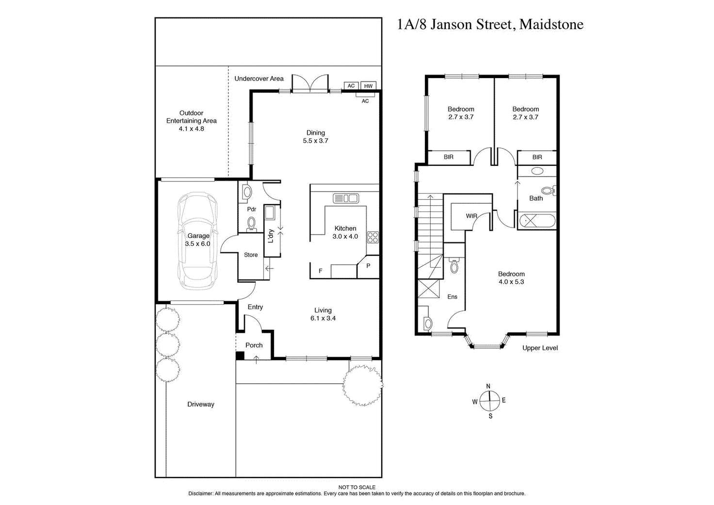 Floorplan of Homely townhouse listing, 1A/8 Janson Street, Maidstone VIC 3012