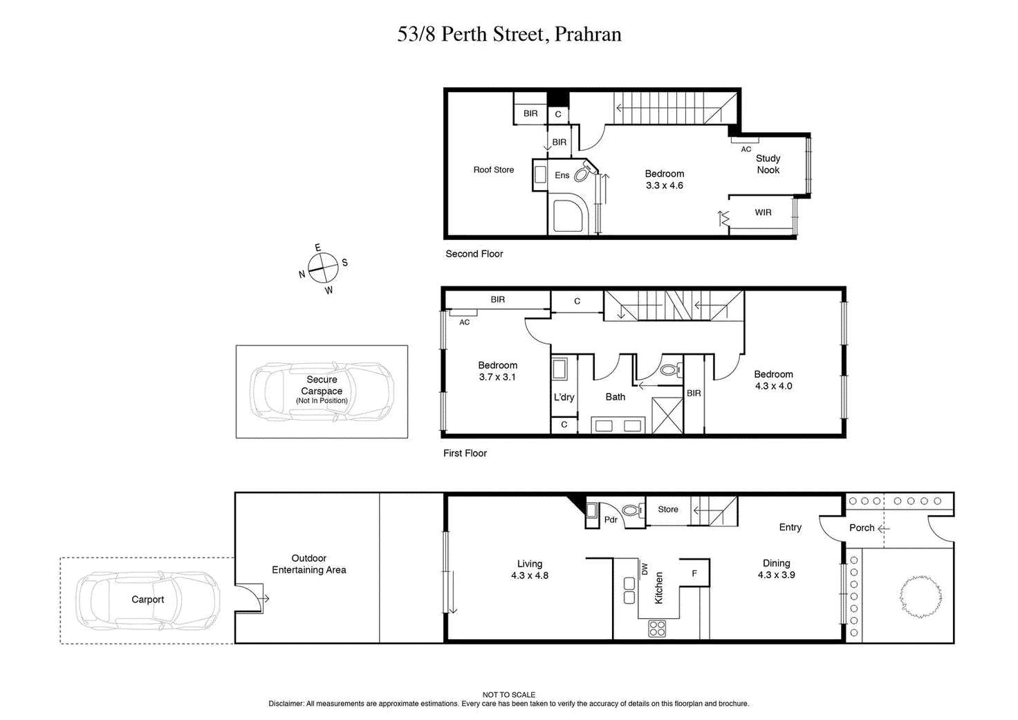 Floorplan of Homely townhouse listing, 53/8 Perth Street, Prahran VIC 3181