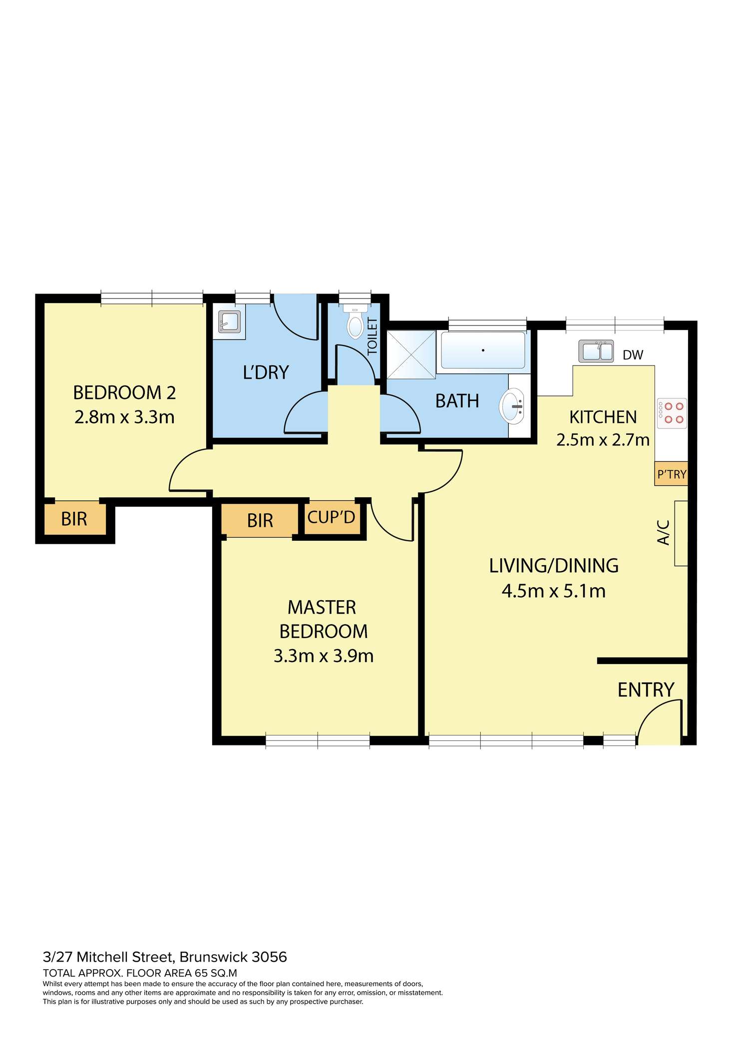 Floorplan of Homely unit listing, 3/27 Mitchell Street, Brunswick VIC 3056