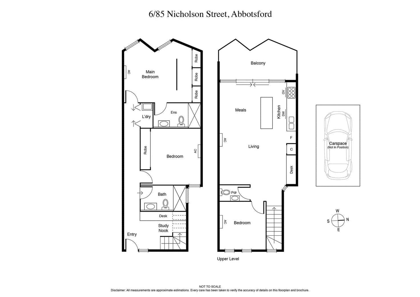 Floorplan of Homely townhouse listing, 6/85 Nicholson Street, Abbotsford VIC 3067