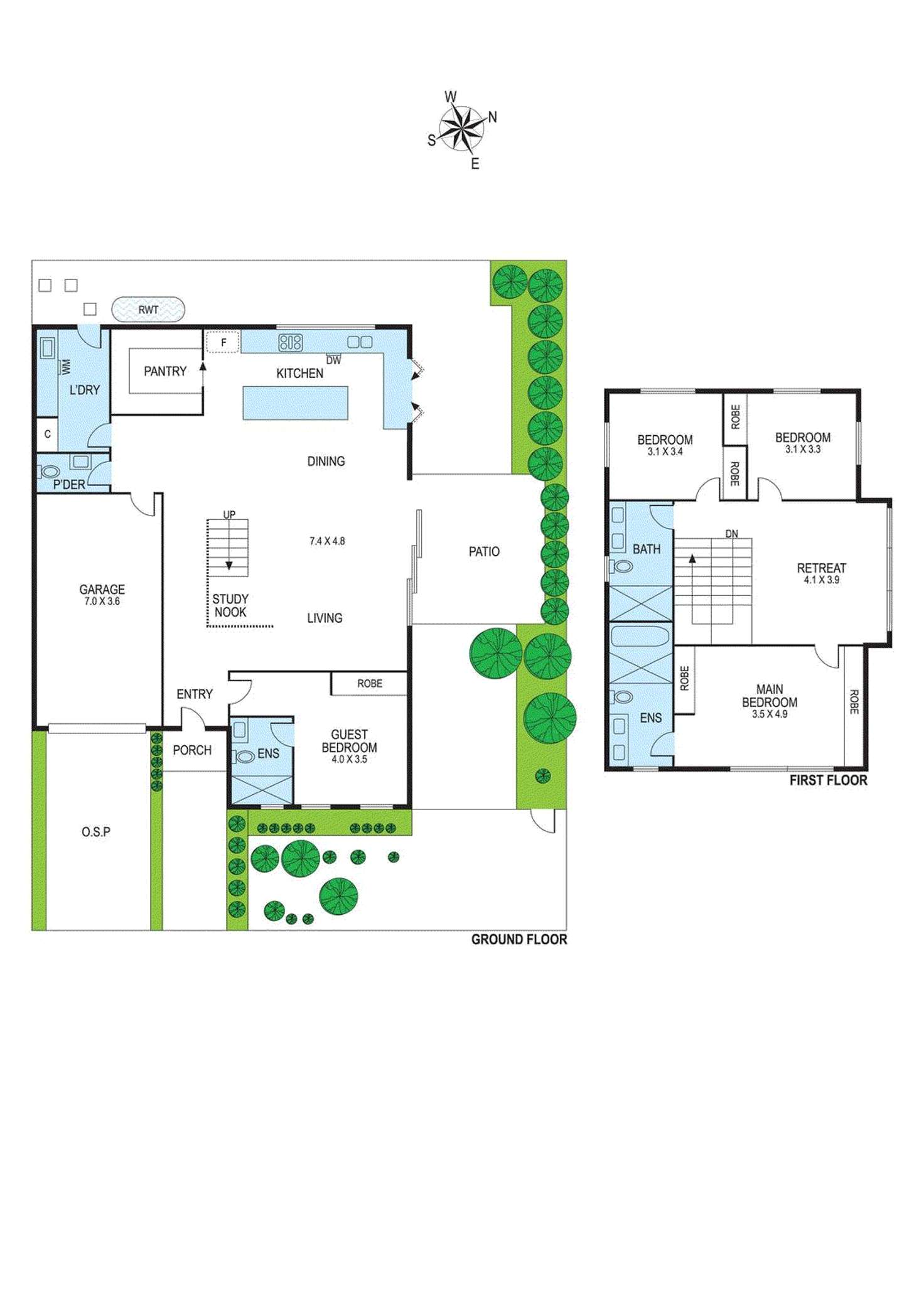 Floorplan of Homely townhouse listing, 1A Shanahan Crescent, Mckinnon VIC 3204