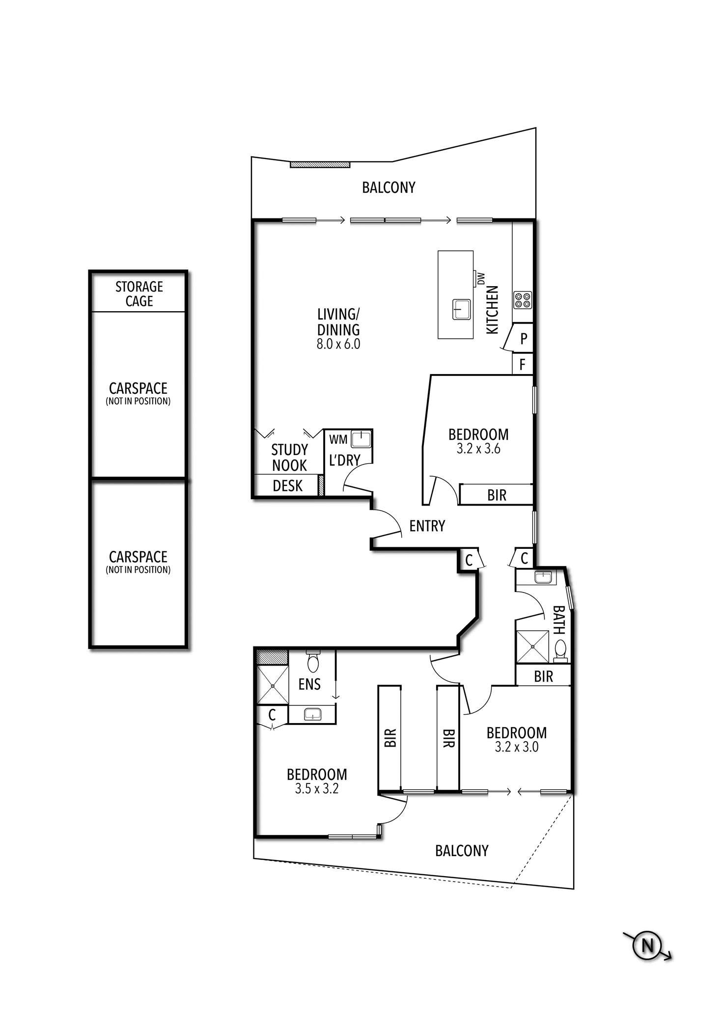 Floorplan of Homely apartment listing, 404/424 Gore Street, Fitzroy VIC 3065