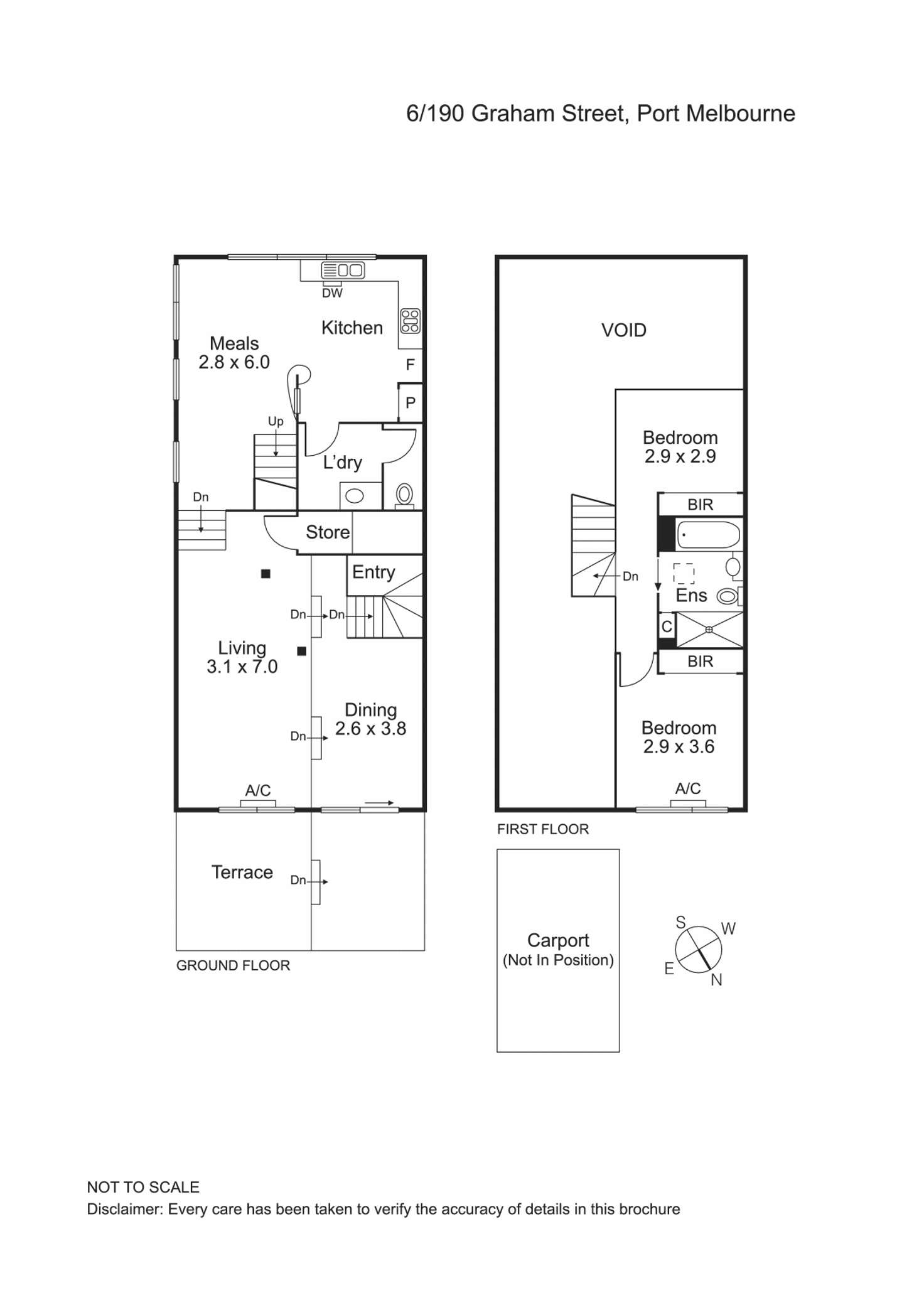 Floorplan of Homely townhouse listing, 6/190 Graham Street, Port Melbourne VIC 3207