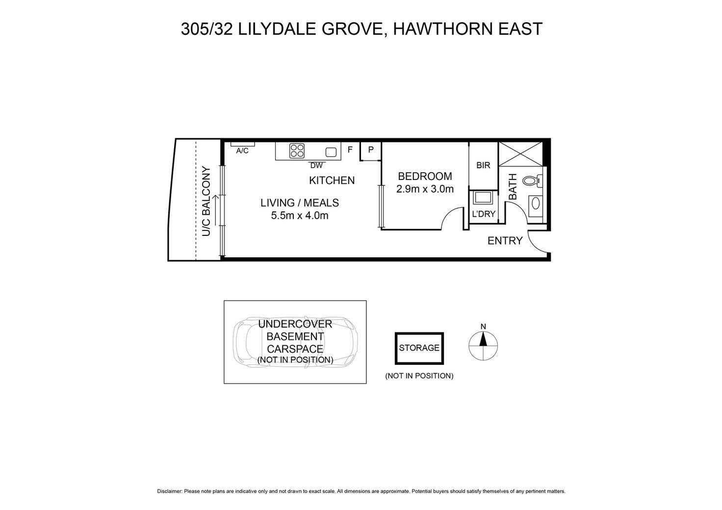 Floorplan of Homely apartment listing, 305/32 Lilydale Grove, Hawthorn East VIC 3123
