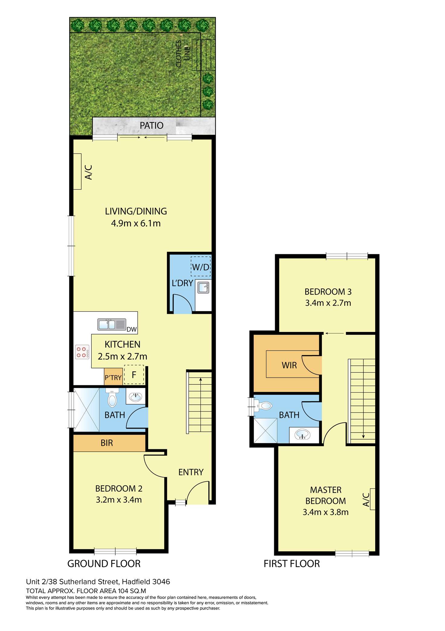 Floorplan of Homely townhouse listing, 2/38 Sutherland Street, Hadfield VIC 3046