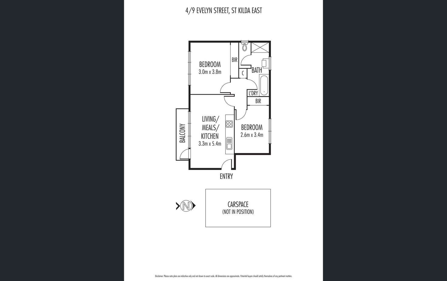 Floorplan of Homely apartment listing, 4/9 Evelyn Street, St Kilda East VIC 3183