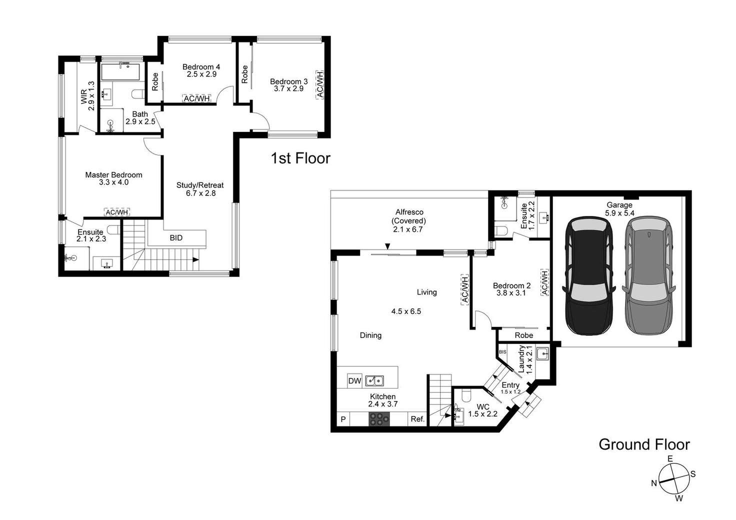 Floorplan of Homely townhouse listing, 3/94 Rose Avenue, Templestowe Lower VIC 3107