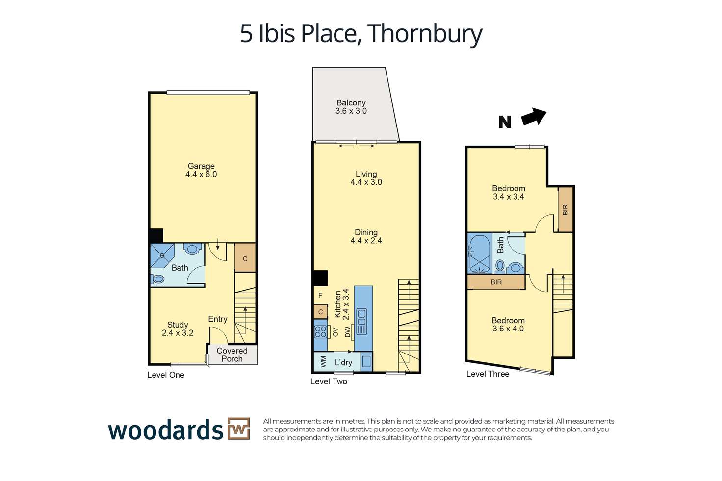Floorplan of Homely townhouse listing, 5 Ibis Place, Thornbury VIC 3071