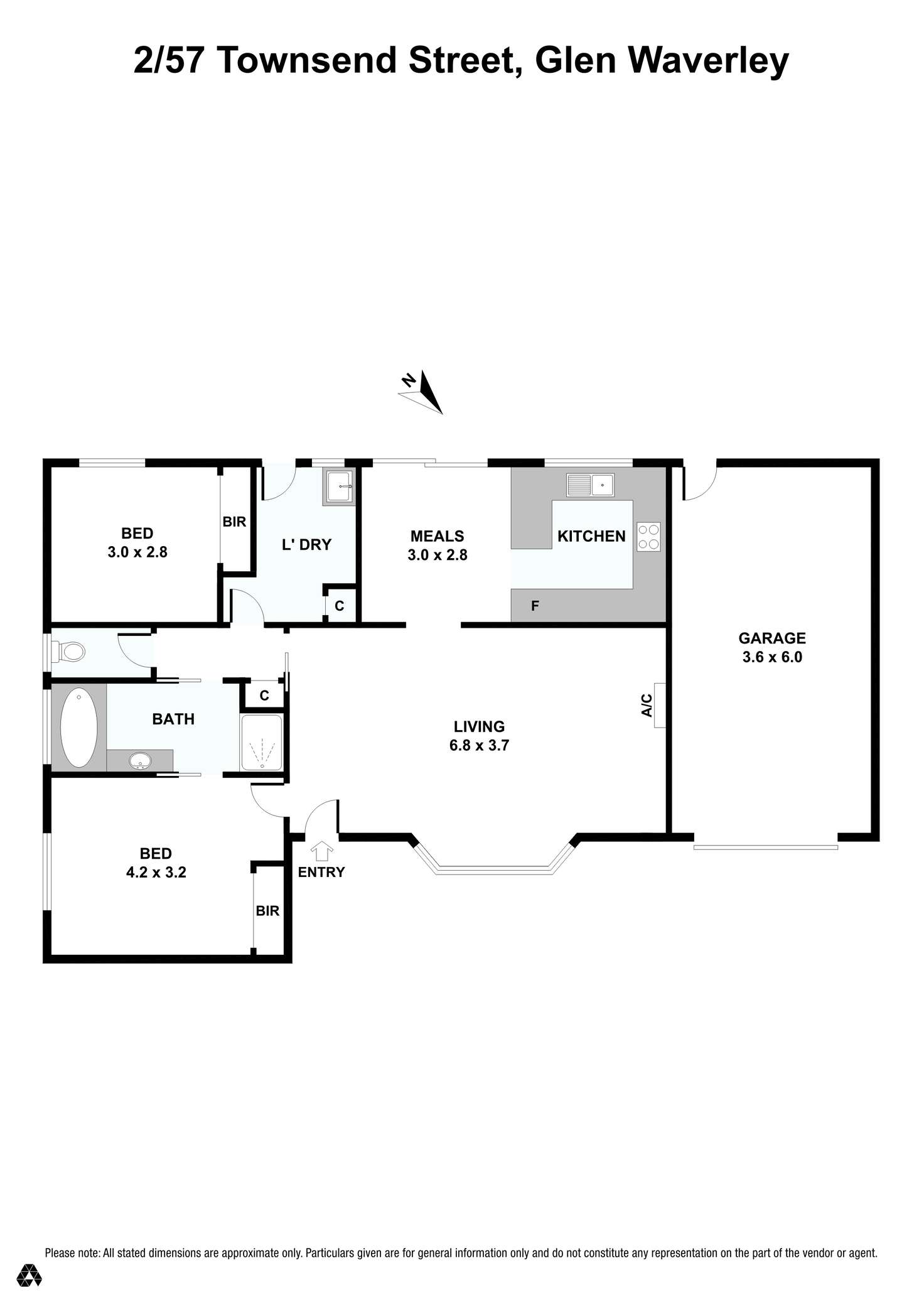 Floorplan of Homely unit listing, 2/57 Townsend Street, Glen Waverley VIC 3150