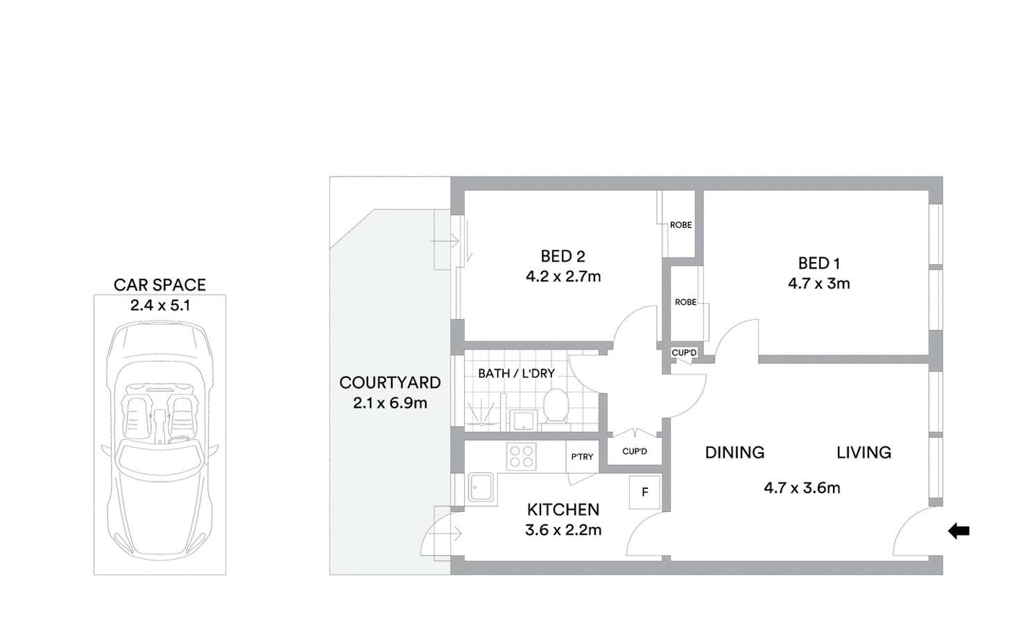 Floorplan of Homely apartment listing, 2/99 Spray Street, Elwood VIC 3184