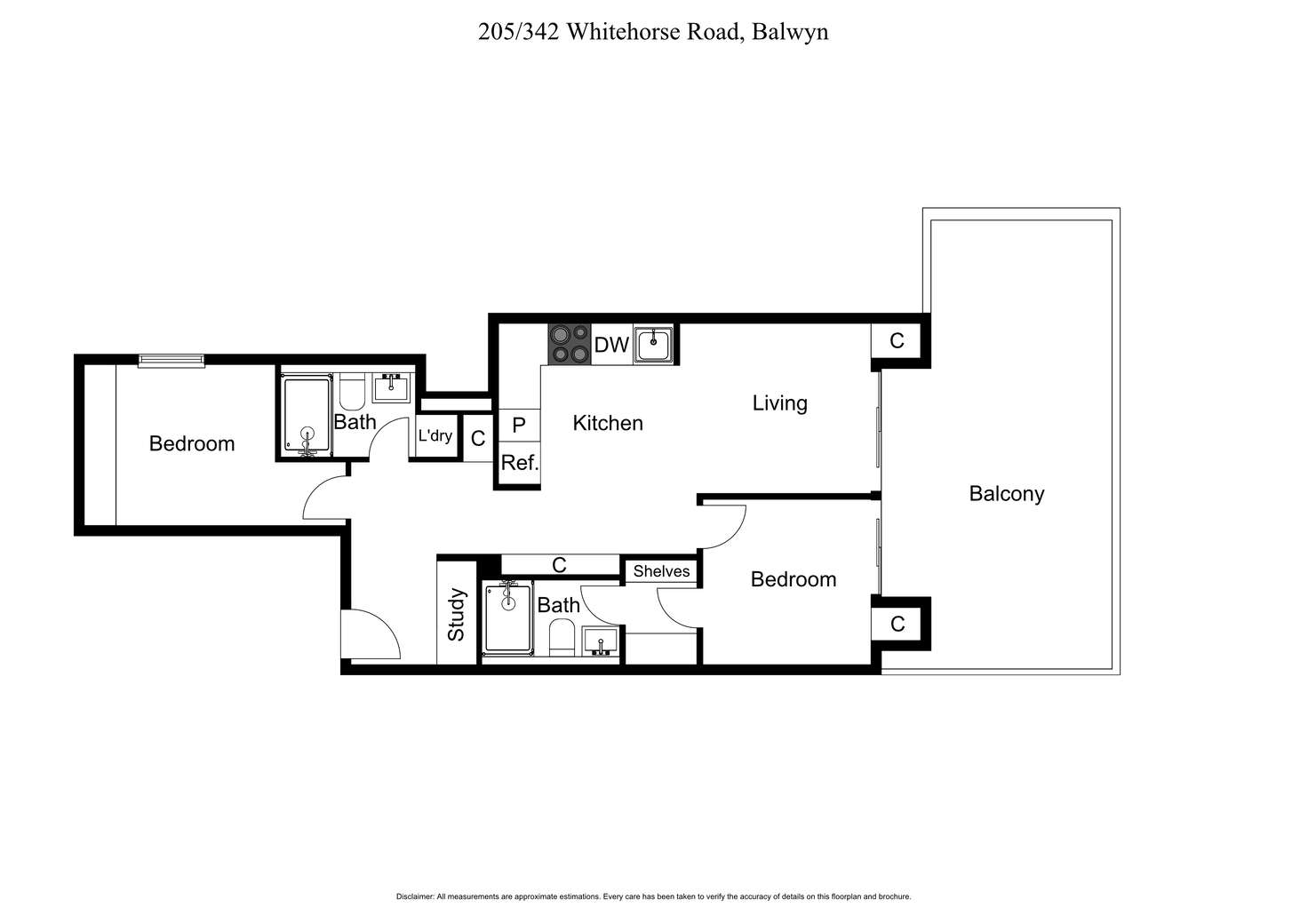 Floorplan of Homely apartment listing, 205/342 Whitehorse Road, Balwyn VIC 3103