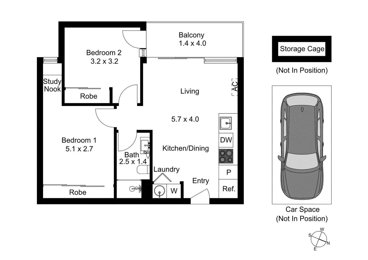 Floorplan of Homely apartment listing, 407/79 Market Street, South Melbourne VIC 3205