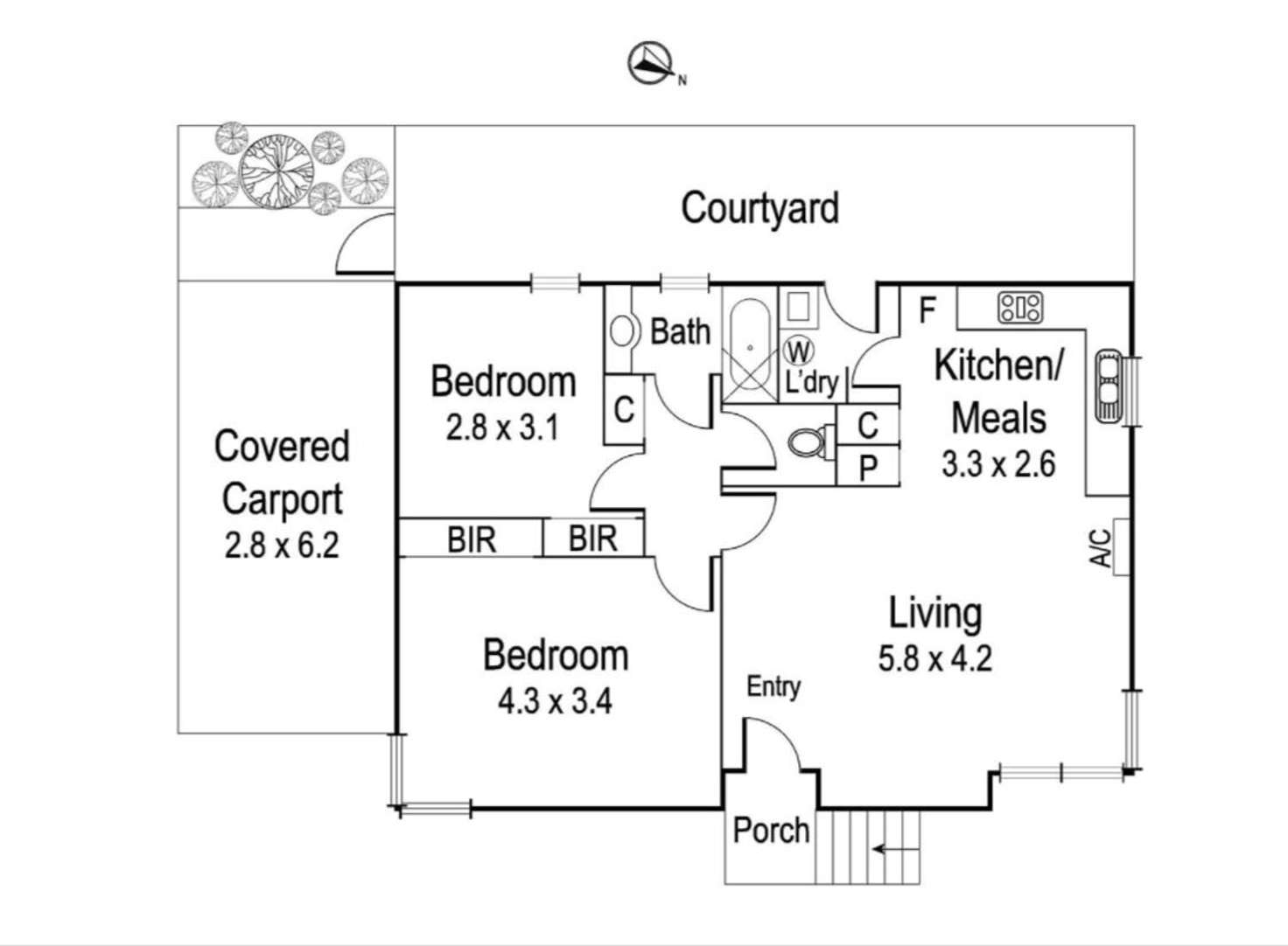 Floorplan of Homely villa listing, 1/38 Lower Plenty Road, Rosanna VIC 3084