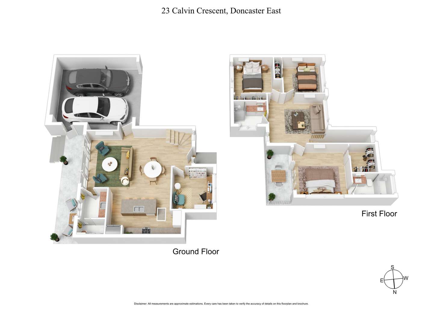 Floorplan of Homely townhouse listing, 2/23 Calvin Crescent, Doncaster East VIC 3109