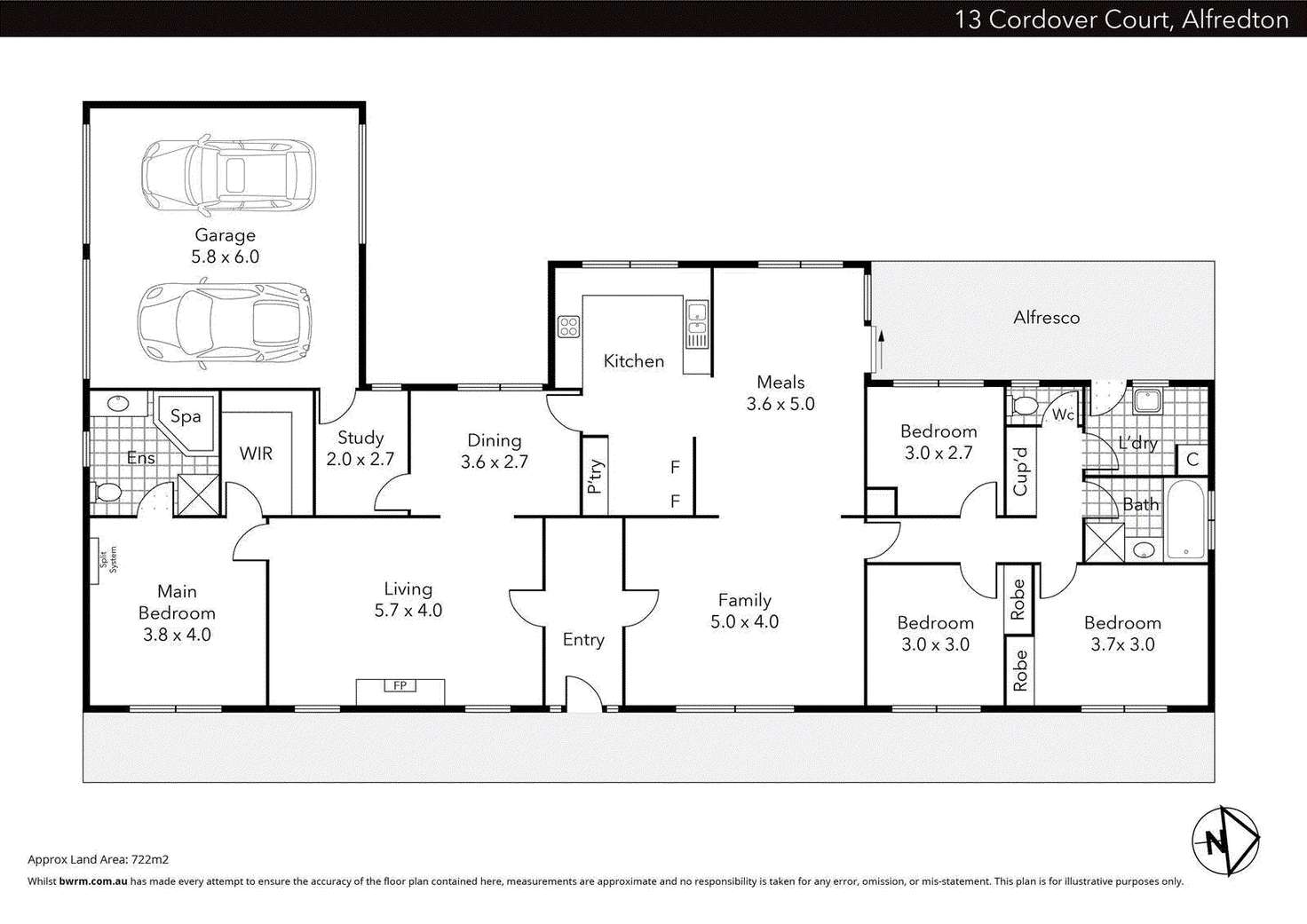 Floorplan of Homely house listing, 13 Cordover Court, Alfredton VIC 3350