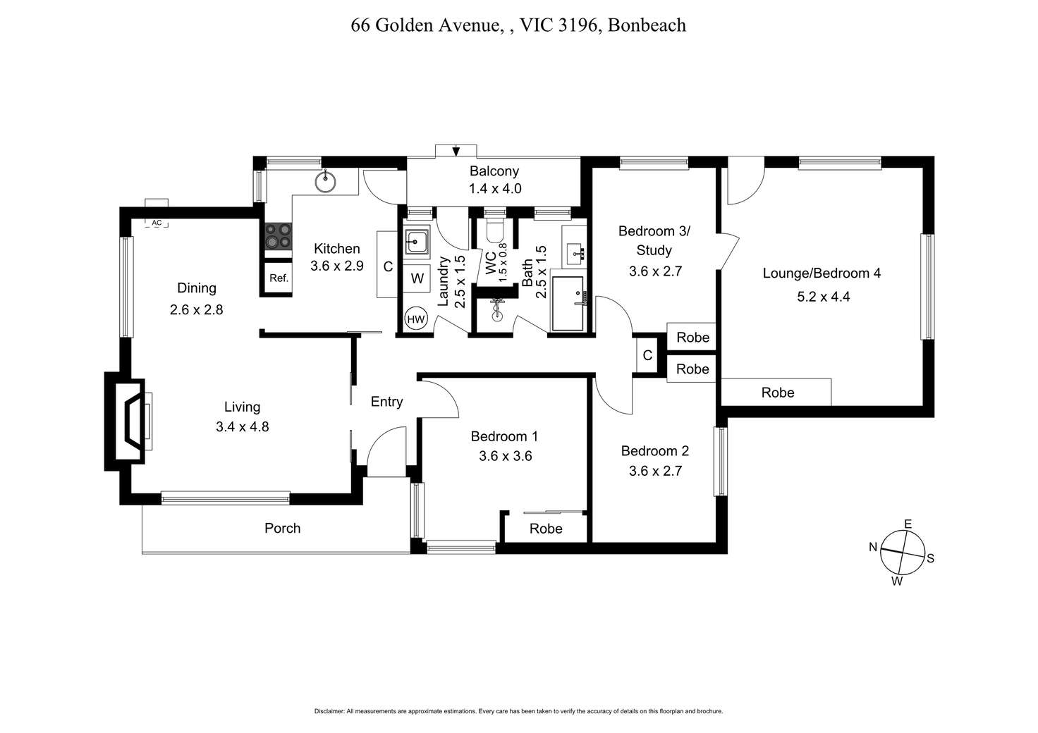 Floorplan of Homely house listing, 66 Golden Avenue, Bonbeach VIC 3196