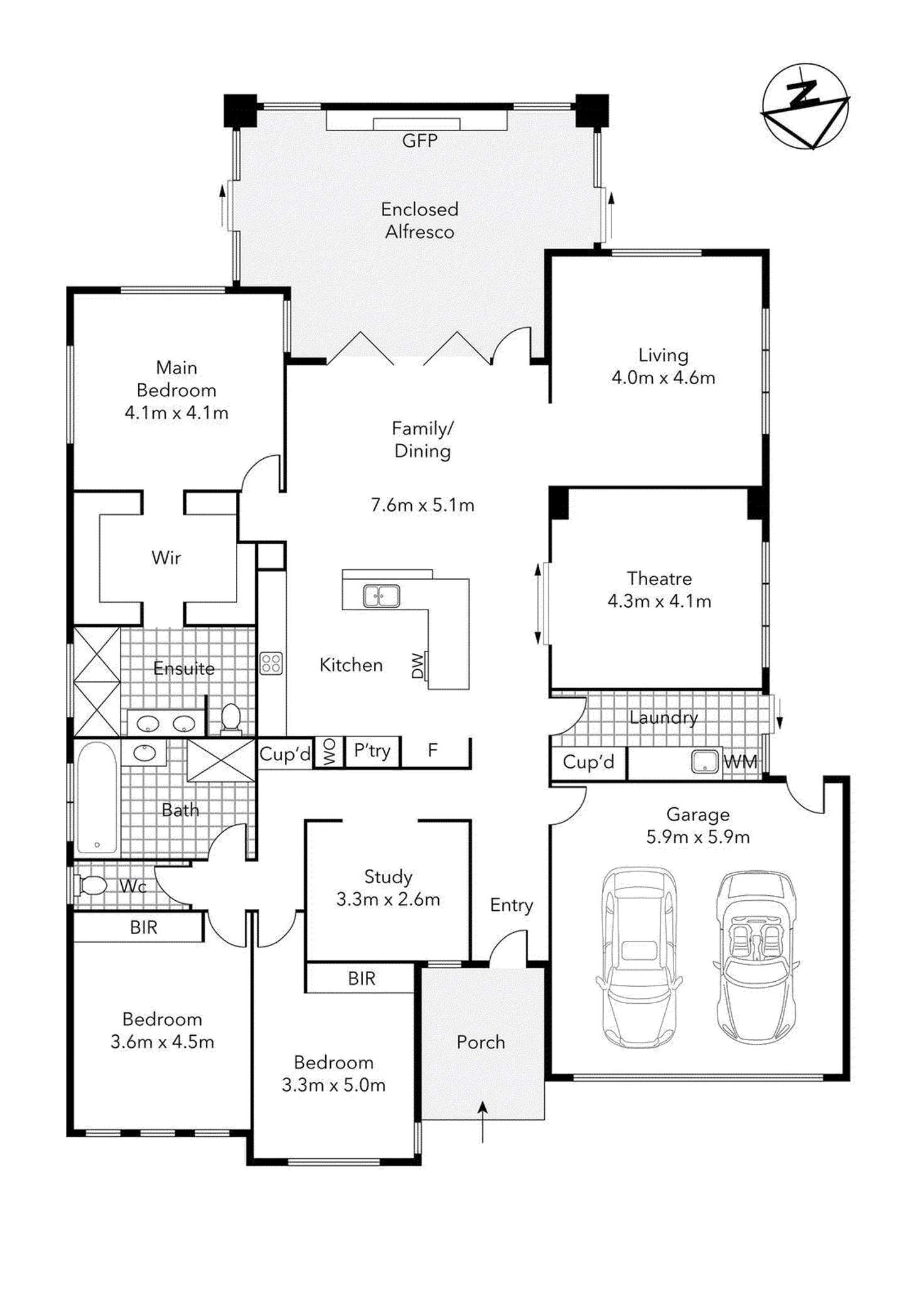 Floorplan of Homely house listing, 1/2 Rundell Place, Alfredton VIC 3350