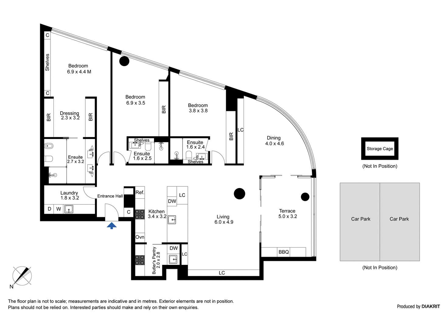 Floorplan of Homely apartment listing, 1505/20 Queens Road, Melbourne VIC 3004
