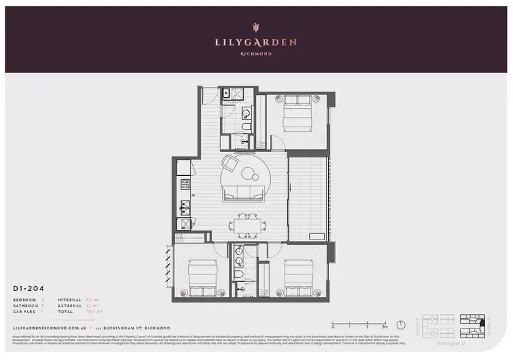 Floorplan of Homely apartment listing, LOT D1-204 171 Buckingham Street, Richmond VIC 3121