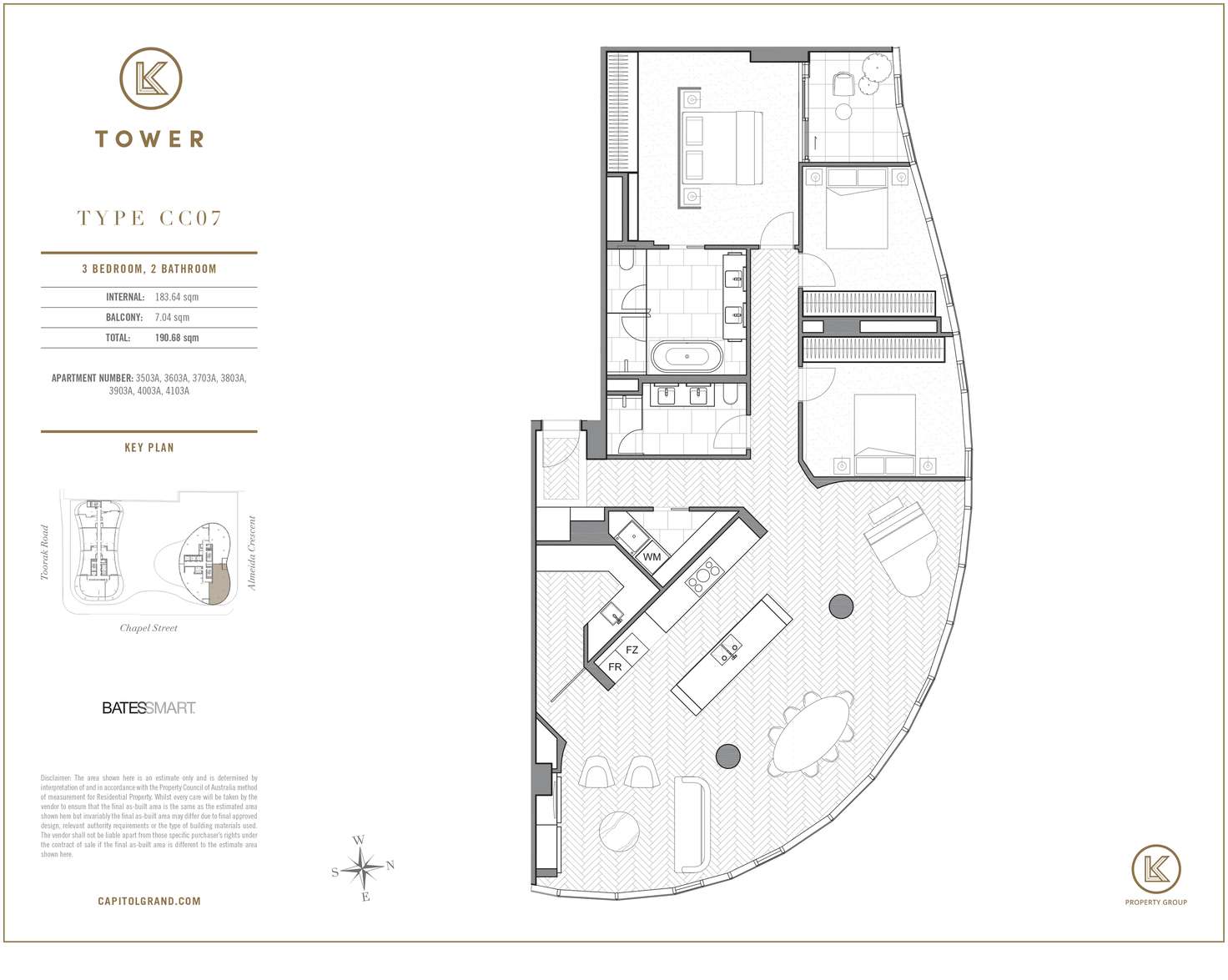 Floorplan of Homely apartment listing, 3702/1 Almeida Crescent, South Yarra VIC 3141