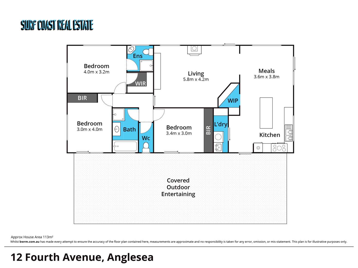 Floorplan of Homely house listing, 12 Fourth Avenue, Anglesea VIC 3230