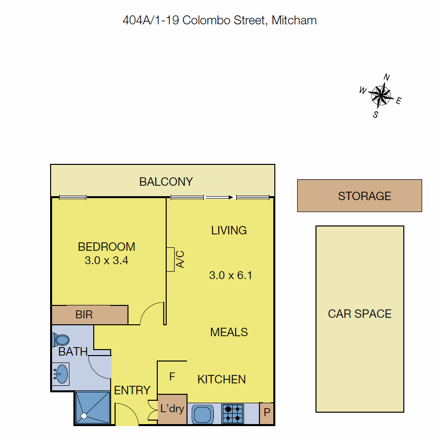 Floorplan of Homely apartment listing, 404a/1-9 Colombo Street, Mitcham VIC 3132
