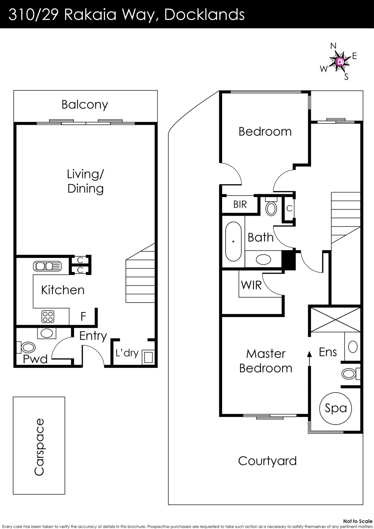 Floorplan of Homely apartment listing, 310/29 Rakaia Way, Docklands VIC 3008