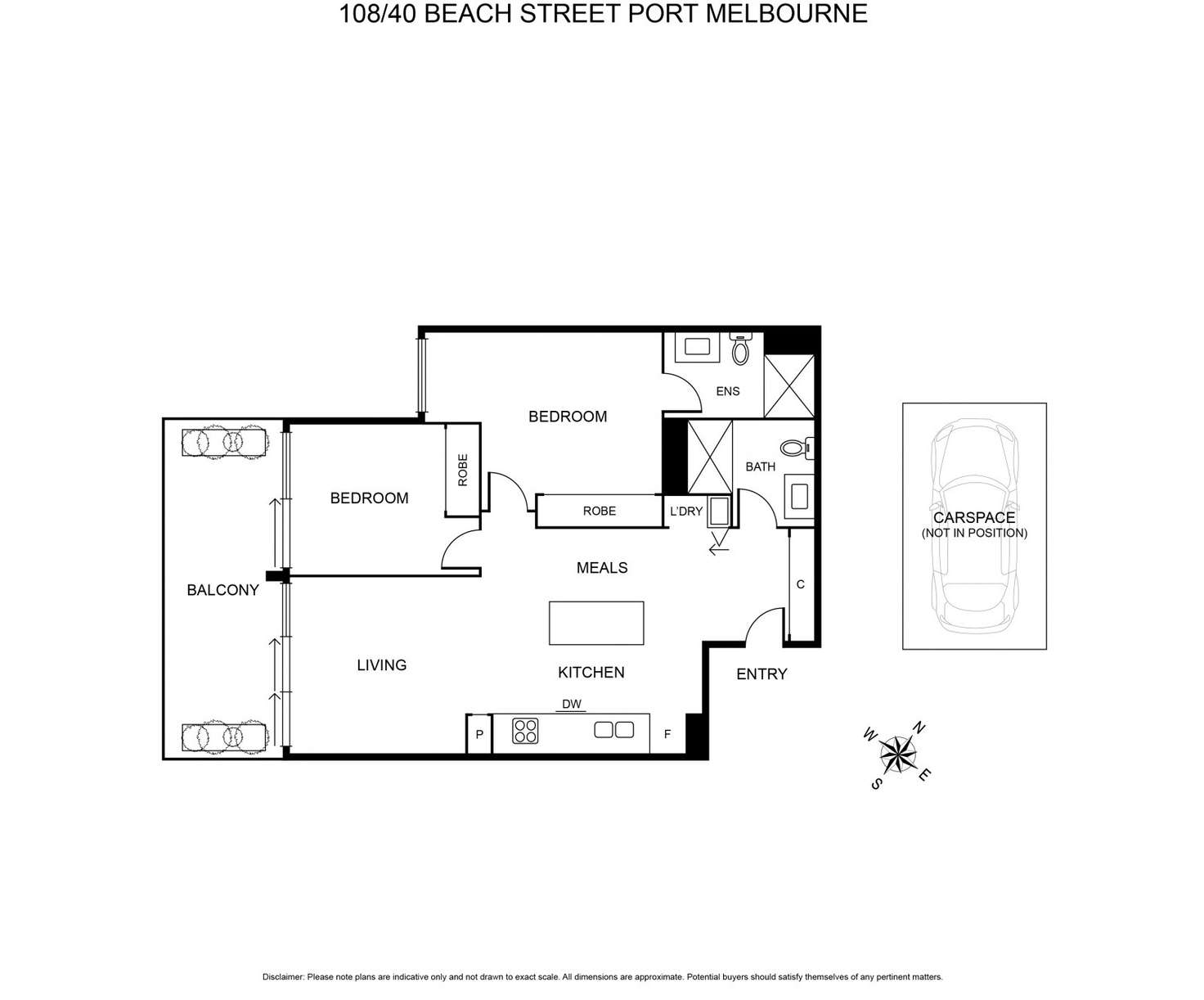 Floorplan of Homely apartment listing, 108/40 Beach Street, Port Melbourne VIC 3207