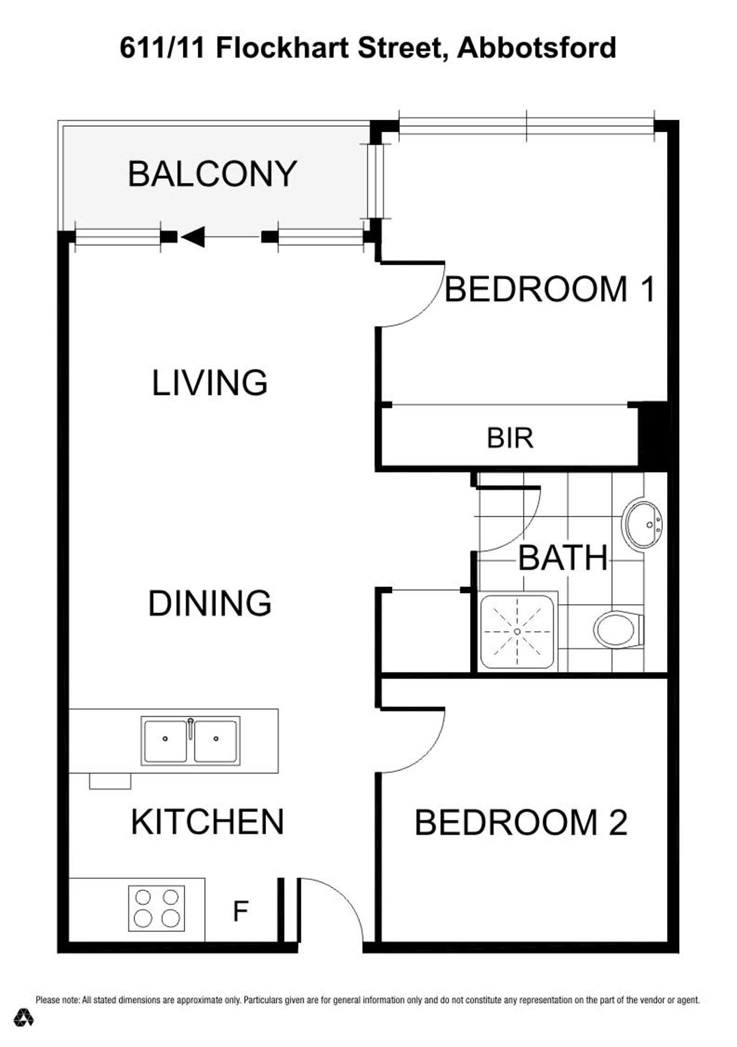 Floorplan of Homely apartment listing, 611/11 Flockhart Street, Abbotsford VIC 3067