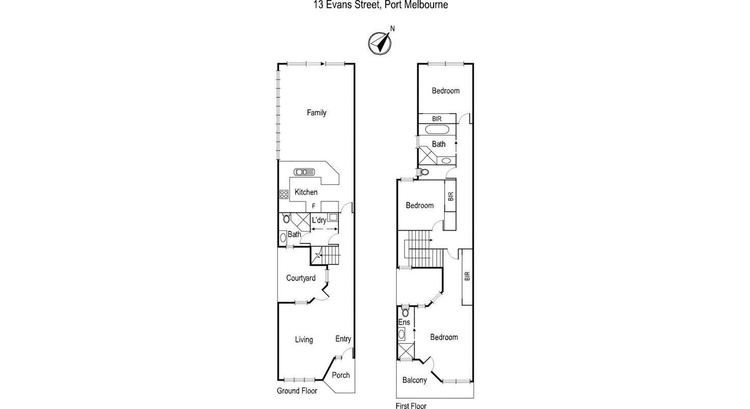 Floorplan of Homely townhouse listing, 13 Evans Street, Port Melbourne VIC 3207