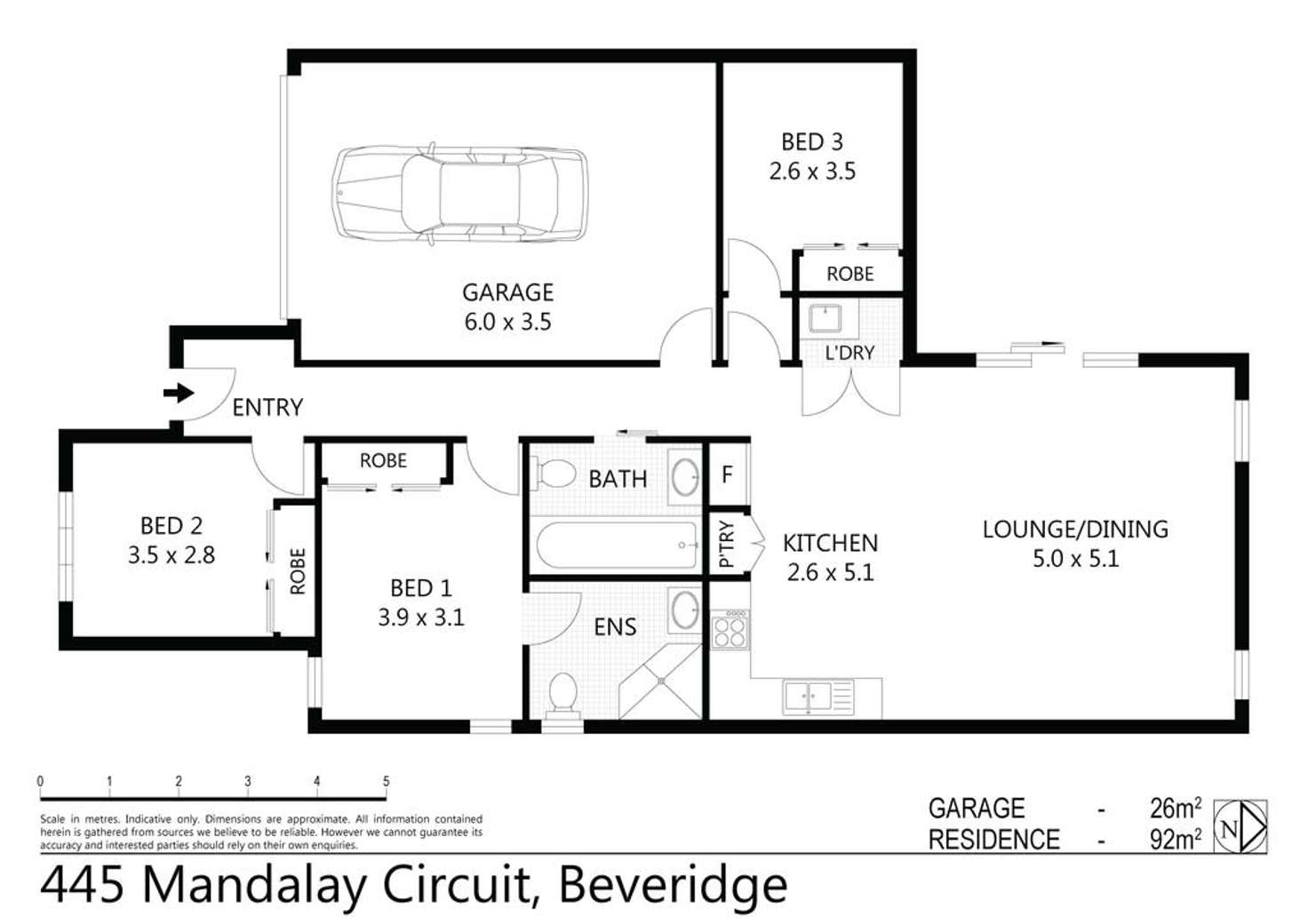 Floorplan of Homely house listing, 445 Mandalay Circuit, Beveridge VIC 3753
