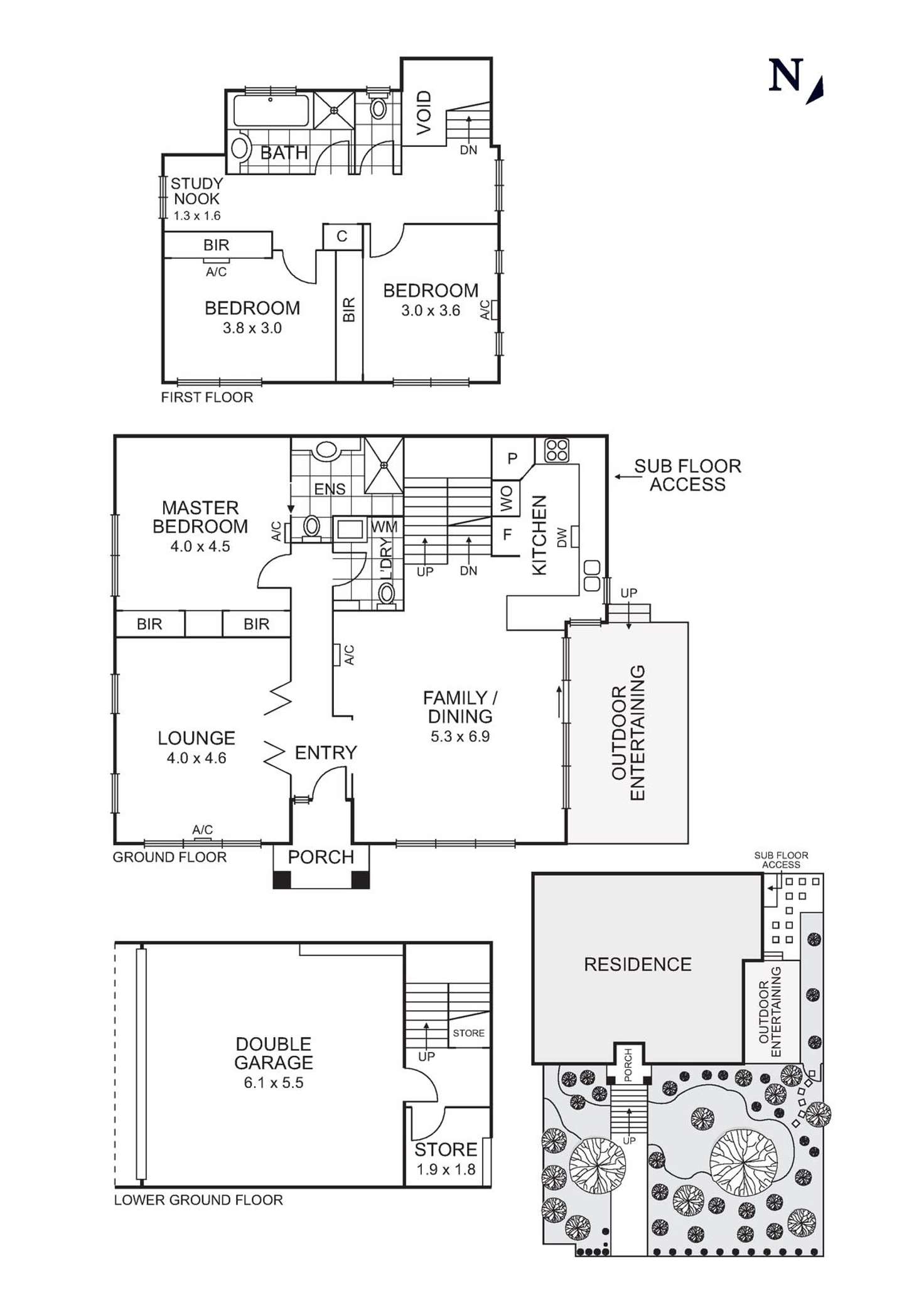 Floorplan of Homely townhouse listing, 1/6 Sergeant Street, Blackburn VIC 3130