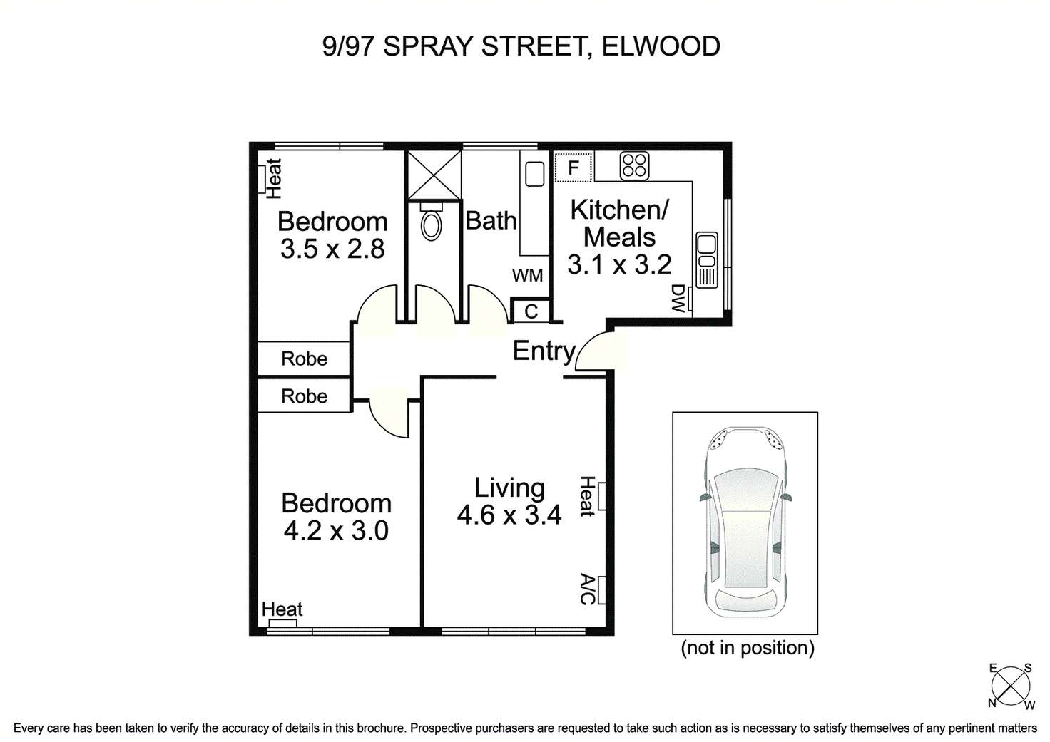 Floorplan of Homely apartment listing, 9/97 Spray Street, Elwood VIC 3184