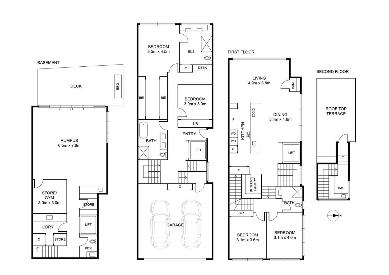 Floorplan of Homely townhouse listing, 10 Creswick Street, Hawthorn VIC 3122