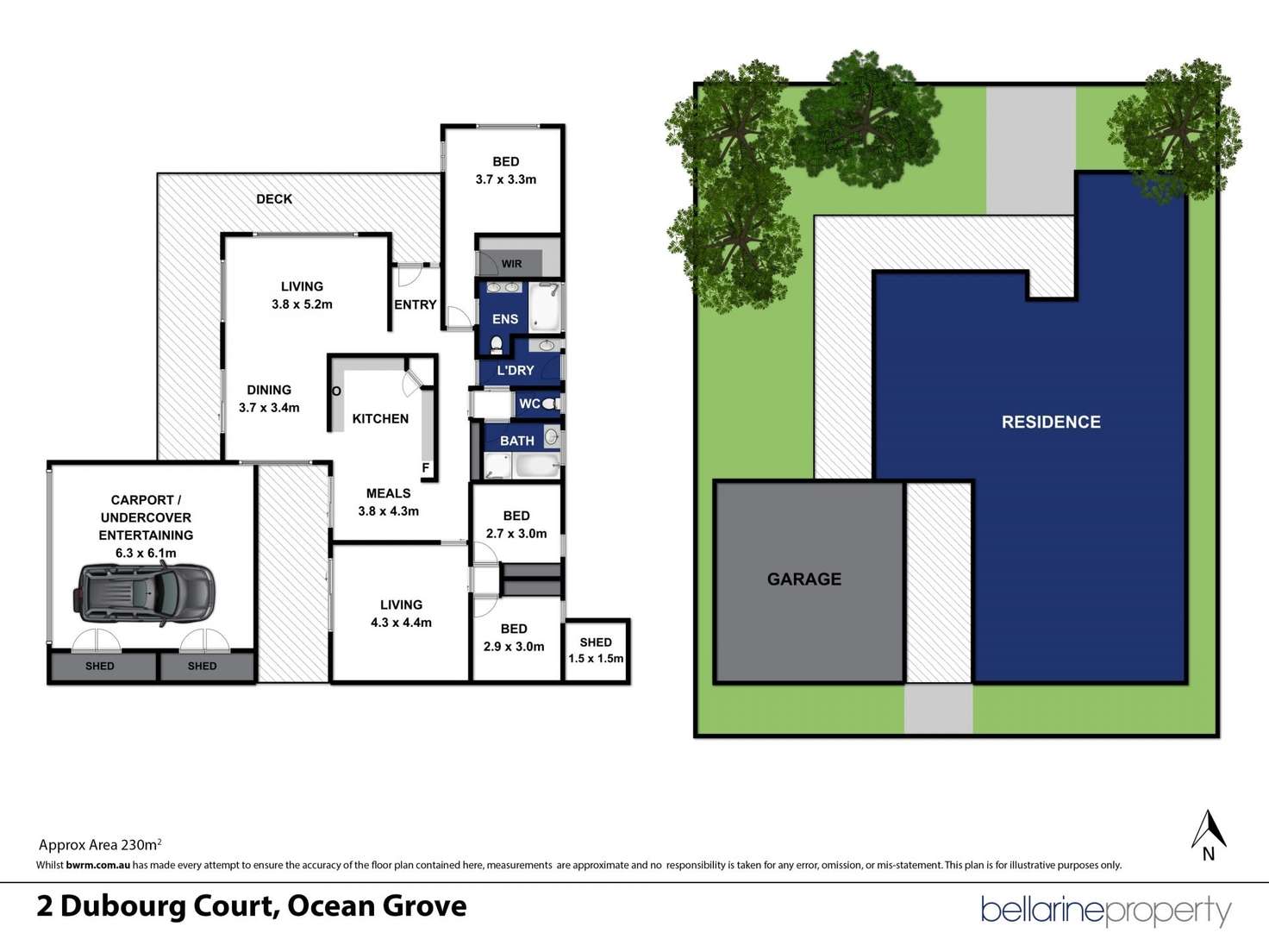 Floorplan of Homely townhouse listing, 2 Dubourg Court, Ocean Grove VIC 3226