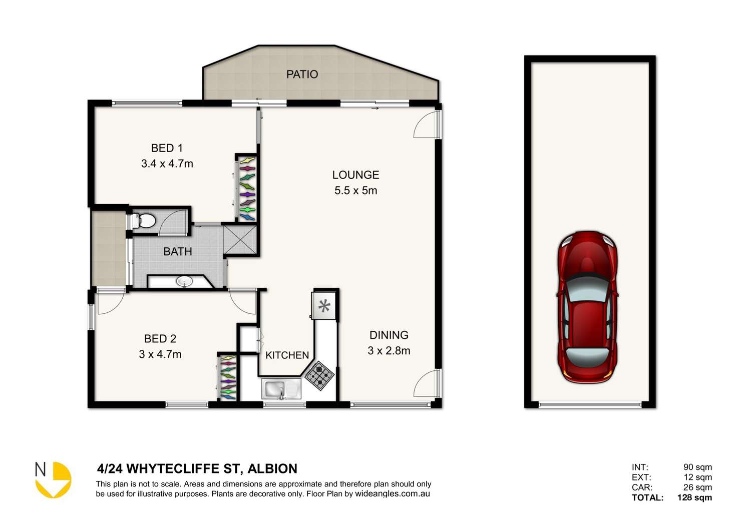 Floorplan of Homely unit listing, 4/24 Whytecliffe St, Albion QLD 4010